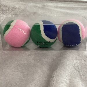 Kate Spade Pink Green and Blue Pet Tennis Ball Set